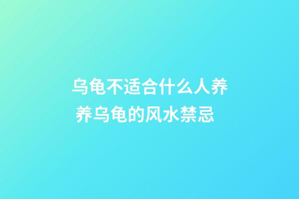 乌龟不适合什么人养 养乌龟的风水禁忌